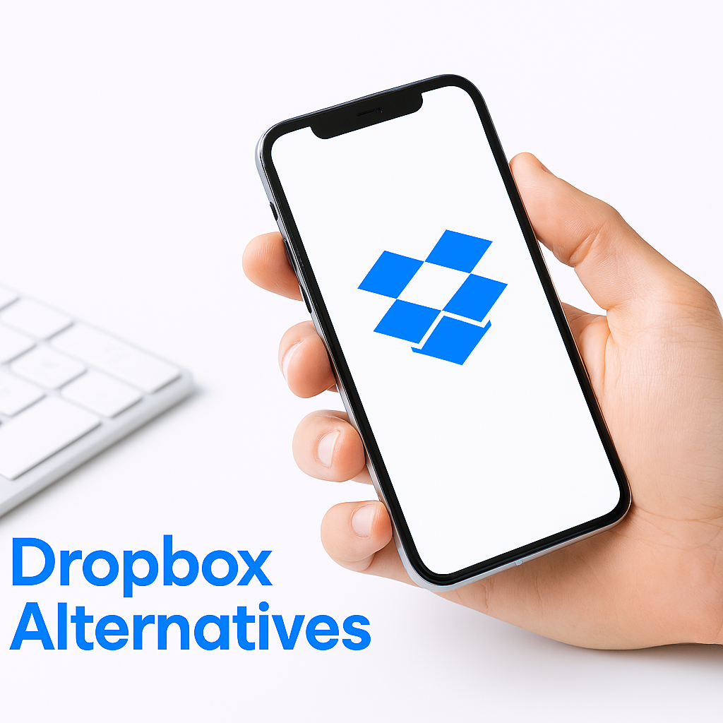 A person accessing Dropbox on a smart phone