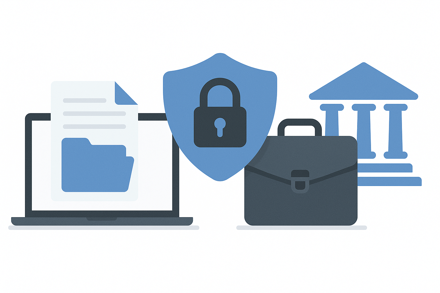 The image depicts a modern law office where lawyers are focused on their computers, emphasizing the importance of secure file sharing and data protection in the legal profession. This environment highlights the need for maintaining client confidentiality and ensuring compliance with strict regulations while managing sensitive documents and client information.